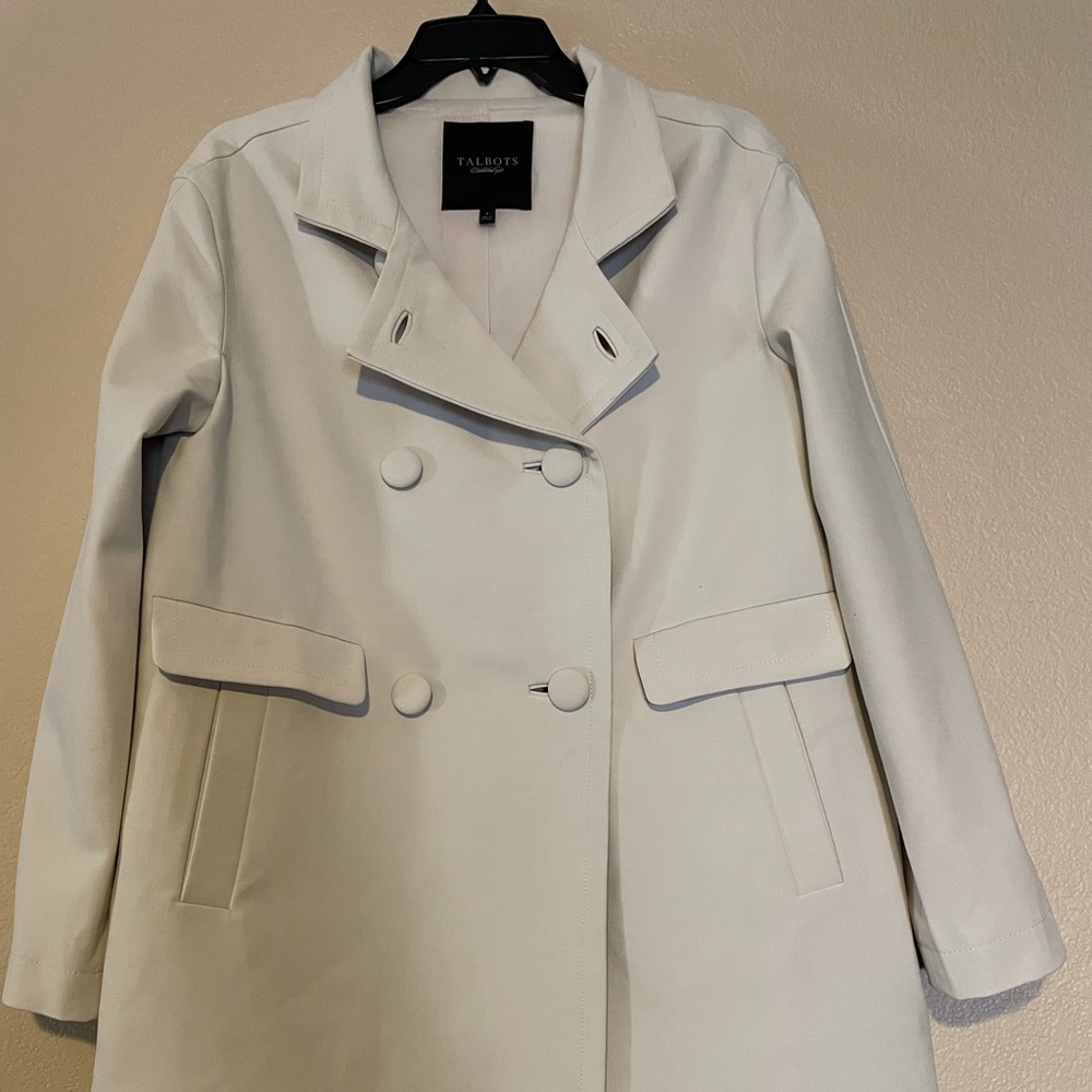 TALBOTS COAT DOUBLE BREASTED OFF WHITE - Picture 1 of 5